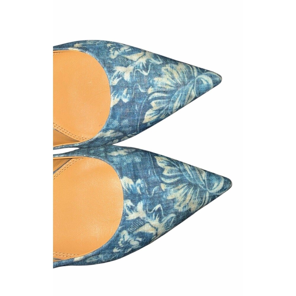 Ralph Lauren Purple Label Woven Denim Floral Women’s Point Toe Flat 39.5 ballet